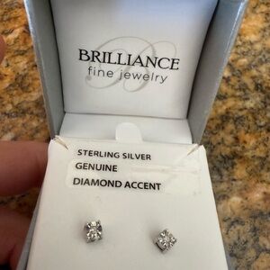 Sterling Silver Diamond Accent Earrings